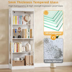70.1" Display Cabinet with Glass Doors, 4-Tier Curio Cabinet - Image 5