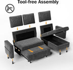 Sunny Heart 82" L Shaped Sectional Sleeper Sofa Bed - Image 4