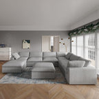 160" Cloud Sectional Couch, Overzised Down Filled Couch, 8 Seater Convertible - Image 5