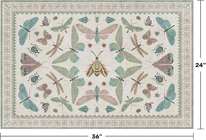 Washable Boho Bathroom Rug 2x3, Small Throw Rugs - Image 2