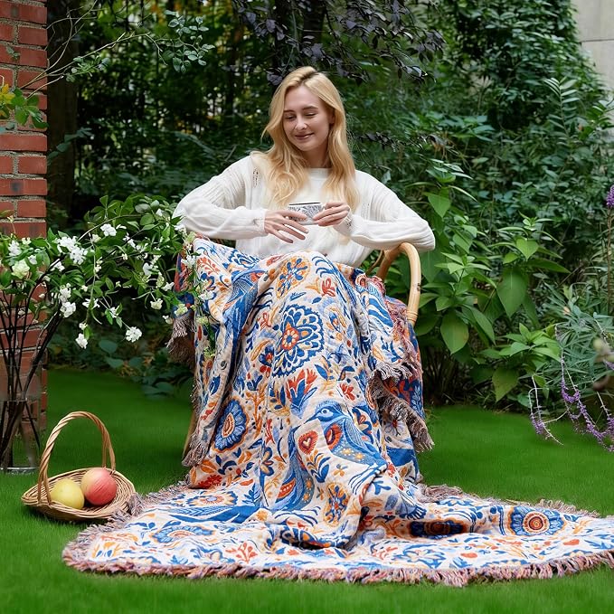 LUTBM Boho Throw Blanket for Couch Sofa Chair Cotton Summer Blankets for - Image 2