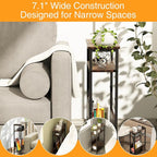 THUMEYE 7.1" Narrow Side Table for Small Spaces, 3 Tier Small End Table - Image 4