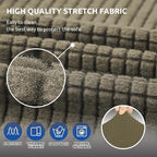 Stretch Couch Covers for Sofa, 3 Cushion Couch Slipcover, Khaki | 1-Piece - Image 5
