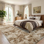 4x6 Tie-Dyed Beige Fluffy Soft Area Rug Non-Slip - Image 3