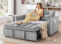 3-in-1 Convertible Sleeper Sofa Bed, 55 inch Small Couch by LITVZ