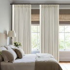 Pinch Pleated Linen Curtains 100% Blackout 112 Inches Long - Image 3
