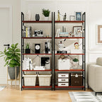 NUMENN 5 Tier Bookshelf, Tall Bookcase Shelf Storage Organizer, Modern Book - Image 4