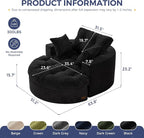 MAXYOYO Oversized Round Chaise Lounge Sofa, Upholstered Lounge Chair - Image 2