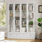 78" Large Storage Cabinet with Glass Doors, China Hutch, Farmhouse Kitchen - Image 5