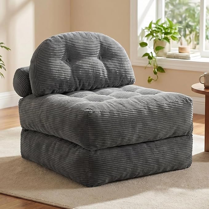 Convertible Corduroy Floor Sofa, 3-in-1 Folding Lazy Sofa Bed - Image 7
