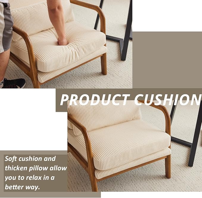 Karl home Mid-Century Modern Accent Chair, Living Room Chairs - Image 6