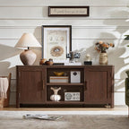 Joaxswe Farmhouse 55" Entertainment Center, Walnut Tv Stand - Image 4