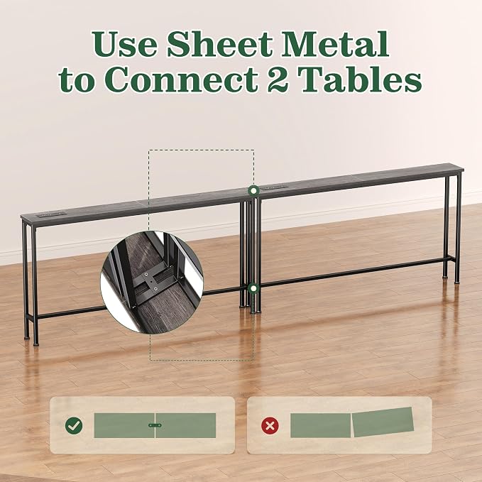 SUPERJARE 110.2 Inch Sofa Table - Image 9