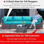 Shintenchi 5 Pieces Outdoor Patio Furniture Sets, Patio Sectional Sofa Couch - Image 2