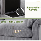 HAOMARKETS Corduroy Sofa Set, Upholstered Armchair and 3-Seater Couch - Image 6