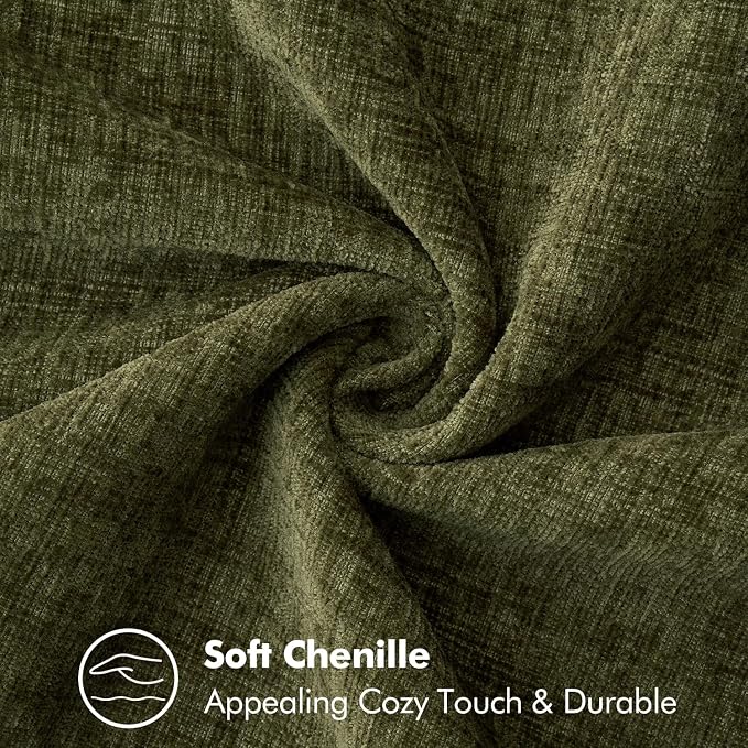 MIULEE Decorative Couch Throw Pillow Covers 20x20 Inch Olive Green 2 Pack | - Image 3