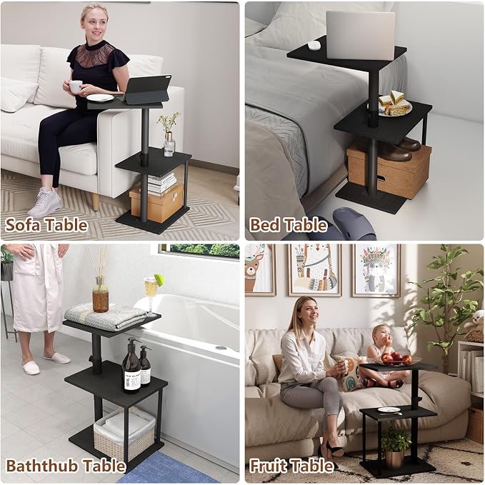 Faesun Swivel Side Table for Couch Arm, Adjustable C End Table for Recliner or - Image 2