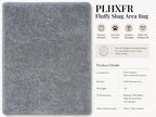 PLHXFR 8x10 Area Rugs Living Room: Fluffy Bedroom Rug Shag Carpet Grey | - Image 4