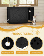 Hzuaneri Cat Litter Box Enclosure, Hidden Litter Box Cabinet Furniture - Image 8