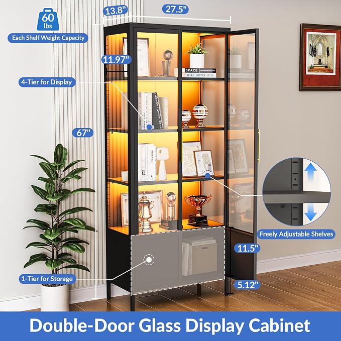 5-Tier Glass Display Cabinet - Image 4