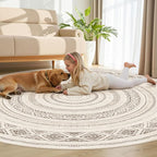 cotiled 8x8 Round Rug 8ft Circle Living Room Boho Area Rugs | Solve Modern - Image 7