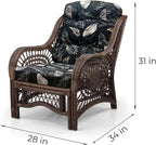Malibu Lounge Set of 4: 2 Natural Rattan Wicker Chairs, Three-Seater Sofa and - Image 3