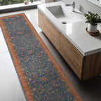 Navy Blue Washable Hallway Runner Rug 2x10 Non Slip Rugs - Image 8