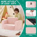 Kids Couch, 2-in-1 Toddler Chair Comfy 1-3 Years, Convertible Kids Chair - Image 4