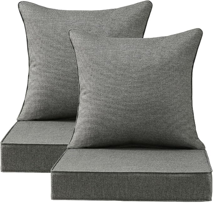 Sunbrella Outdoor Deep Seat & Back Cushion Set, 24 x 24 Inch Water Repellent by Supflourishia