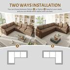 King Size Sleeper Sofas Convertible Couches, Oversized 6-Seat Sectional Sofa - Image 9