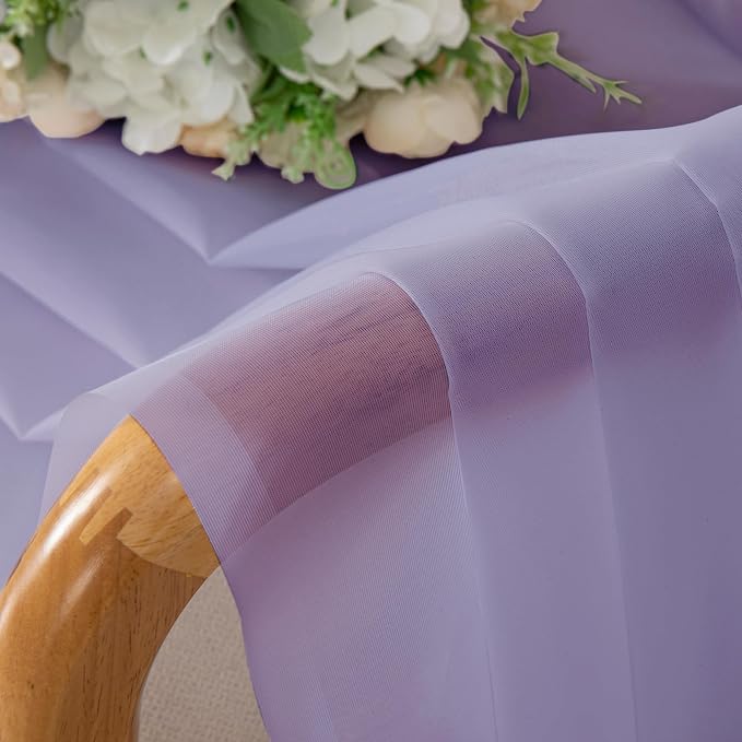 Lavender Sheer Curtains 96 Inches Long 2 Panels Set, Light Filtering Solid - Image 8