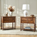 HULALA HOME Farmhouse Storage End Table Set of 2 by HULALAHOME