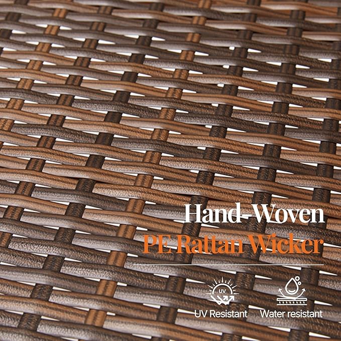 Sweetcrispy 4-Piece Patio Furniture Set, Weather-Resistant PE Rattan Wicker - Image 4