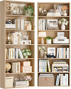 FOTOSOK 6-Tier Open Bookcase and Bookshelf Set of 2, Freestanding Display - Image 9