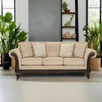 Hernen Carved Wood Frame Sofa by RoundhillFurniture