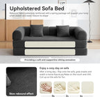 Convertible Sleeper Bed with 2 Cylindrical Pillow, Comfy Foldable Bed - Image 5