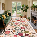 6x9 Area Rugs for Living Room Clearance Washable Boho Area Rug, Vintage Floral by Unknown