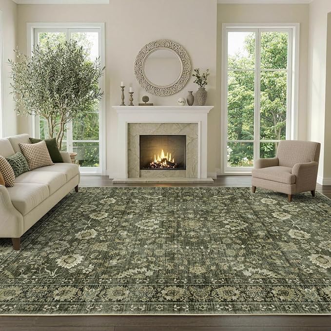 5x7 Ft Area Rugs for Living Room, Soft Non-Slip Machine Washable Rug, Vintage - Image 3