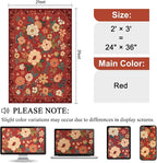 DUKINO 2x3 Entryway Rug, Floral Door Mat Soft Washable Rug Non Slip, - Image 2