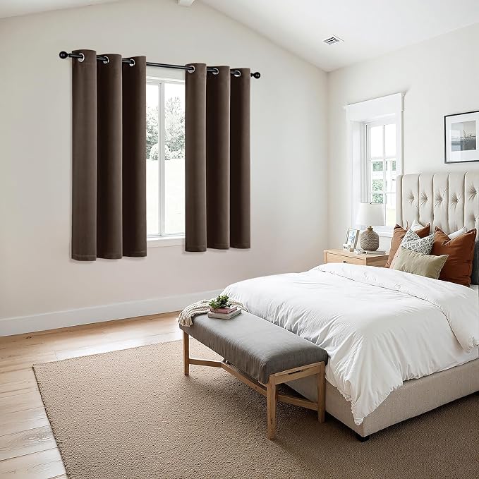 MIULEE Blackout Curtains for Bedroom 2 Panels 40"x54" Long Chocolate Brown | - Image 6
