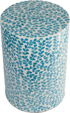 PEMAR Mother of Pearl Inlaid Cylinder Drum End Table Nacre Capiz Shell Side - Image 4
