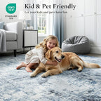 Rugflix 8x10 Area Rugs for Living Room, Washable Light Blue Grey Large Rug | - Image 5