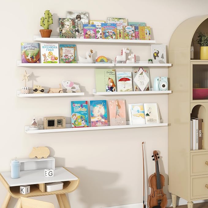Fun Memories Picture Ledge Shelves Set of 2, 36 Inch Rustic Wall Mounted - Image 6