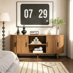 Mxtxmy 51" Fluted TV Stand, Mid-Century Modern Entertainment Center - Image 4