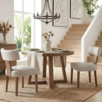 HNY Mid Century Modern Dining Chairs Set of 2, Farmhouse PU Leather Upholstered by HNY
