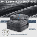 Folding Sofa Bed Chair with Armrests, Convertible Futon Couch Sleeper Chair - Image 4