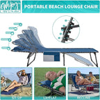 #WEJOY Folding Lounge Chair Outdoor, 5-Position Adjustable Sunbathing Tanning - Image 3