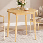 HOOBRO Bamboo Dining Table, Round Dining Table by HOOBRO