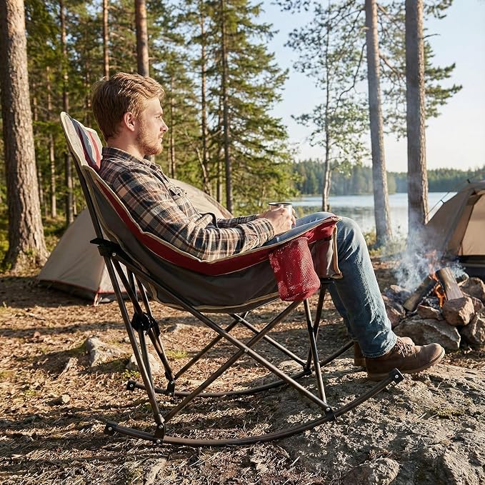 SUNNYFEEL Heated Rocking Camping Chair Fully Padded Patio Folding Chair - Image 9