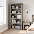GarveeHome 5 Tier Farmhouse Bookcase, 67.4" Tall Book Shelf - Image 3
